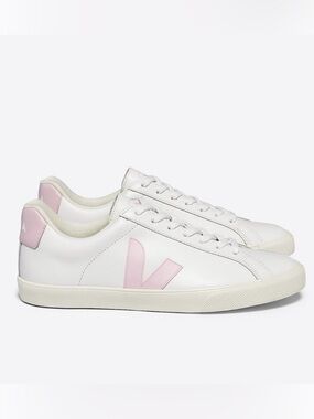NEW, VEJA ESPLAR SNEAKERS, LEATHER, WHITE & PINK